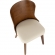 Bocello Dining Chair in Cream Leatherette & Walnut Finish